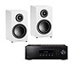 Pioneer SX-10AE Black + Triangle Elara LN01 White lacquer 2 x 100 W Stereo Receiver - Bluetooth - FM/AM Tuner with RDS function + 50 W Compact Bass-Reflex Bookshelf Speaker (pair)