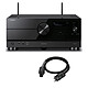 Yamaha RX-A6A Noir + Real Cable CHAMBORD (1.5 m) Ampli-tuner Home Cinema 9.2 - 150W/canal - Dolby Atmos/DTS:X - Auro 3D - Tuner FM/DAB - HDMI 2.1 - Dolby Vision/HDR10+ - Wi-Fi/Bluetooth/AirPlay 2 - Multiroom + Câble d'alimentation de prestige 1.5 m