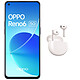 OPPO Reno6 5G Noir Stellaire (8 Go / 128 Go) + OPPO Enco Air Blanc Smartphone 5G-LTE Dual SIM IP54 - MediaTek Dimensity 900 8-Core 2.4 GHz - RAM 8 Go - Ecran tactile AMOLED 90 Hz 6.43" 1080 x 2400 - 128 Go - NFC/Bluetooth 5.2 - 4300 mAh - Android 11 + Écouteurs intra-auriculaires sans fil