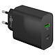 Goobay Caricatore rapido doppio USB PD/QC 45W (nero) Caricatore Power Delivery USB-C + USB Quick Charge 3.0 da 45W
