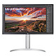 LG 27" LED 27UP85NP-W Ecran PC 4K - 3840 x 2160 pixels - 5 ms (gris à gris) - 16/9 - IPS - HDR400 - FreeSync - HDMI/DisplayPort/USB-C - Pivot - Blanc/Argent