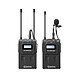 Boya BY-WM8 Pro K1 Wireless system with 1x omnidirectional lapel microphone, 1x receiver, 1x transmitter, 1x TRS/TRRS jack cable and 1x XLR cable
