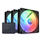 NZXT F120 Core RGB Triple Pack (Negro) Pack de 3 ventiladores RGB PWM de 120 mm con controlador RGB