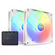 NZXT F140 Core RGB Dual Pack (White) Pack of 2 140mm RGB PWM Fans with RGB Controller