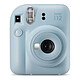 Fujifilm Instax mini 12 Bleu Appareil photo instantané avec contrôle de l'exposition automatique, fonction de correction de parallaxe, flash et miroir selfie