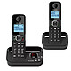 Alcatel F860 Voice Duo Black Cordless phone with call blocking, hands-free and answering machine functions + 1 additional handset