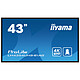 iiyama 42.5" LED - ProLite LH4354UHS-B1AG 3840 x 2160 pixels 16:9 - IPS - 1200:1 - 500 cd/m² - 8 ms - Android OS - HDMI/DisplayPort/DVI/VGA - Ethernet - Wi-Fi - Haut-parleurs intégrés - 24/7 - Noir