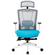 REKT Office-R (bianco/blu) Seduta in rete - braccioli 3D - schienale reclinabile a 24° - 12 punti di regolazione - fino a 150 kg