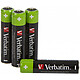 Verbatim Accus AAA 950 mAh (par 4) Pack de 4 piles AAA rechargeables (LR03)