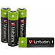 Verbatim Accus AA 2500 mAh (par 4) Pack de 4 piles AA rechargeables (LR6)