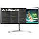 LG 35" LED - 35WN75CP-W Ecran PC UltraWide WQHD - 3440 x 1440 pixels - 5 ms (gris à gris) - 21/9 - Dalle VA incurvée - HDR - FreeSync - 100 Hz - DisplayPort/HDMI/USB-C - Hub USB 3.0 - HP 2 x 7W - Blanc
