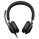 Jabra Evolve2 40 SE USB-C CPU Stereo Black Professional stereo wired headset - USB-C - UC certified
