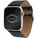 Eternel Simple Tour Noir 49 mm Bracelet cuir de vachette graissée pour Apple Watch 42/44/45/49 mm