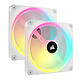 Corsair iCUE LINK QX140 RGB Starter Kit (White) Set of 2 140 mm case fans with addressable RGB LEDs + iCUE LINK System Hub