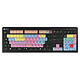LogicKeyboard Pro Tools Backlit PC Flat wired keyboard - USB - scissor switches - designed for Pro Tools - multimedia functions - backlighting - PC compatible - AZERTY, French