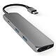 SATECHI Multipuerto Slim USB-C Plata Concentrador USB-C 2 puertos USB-A + 1 puerto HDMI
