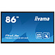 iiyama 86" LED - ProLite TE8614MIS-B1AG Écran tactile multipoint 4K UHD - 16:9 - VA - 435 cd/m² - 4000:1 - 6.5 ms - 24/7 - HDMI/DisplayPort/USB-C - Wi-Fi/Bluetooth - HP 2 x 18 W - Noir