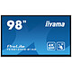 iiyama 98" LED - ProLite TE9812MIS-B1AG Écran tactile multipoint 4K UHD - 16:9 - IPS-AG - 400 cd/m² - 1200:1 - 8 ms - 24/7 - HDMI/VGA/USB-C - Wi-Fi/Bluetooth - HP 2 x 16 W - Noir