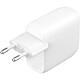 Belkin Chargeur secteur 2 ports USB-C 60 W (2 x 30 W) - Blanc Chargeur secteur 2 ports USB-C 60 W avec technologie PPS