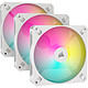 Corsair PWM iCUE AR120 Digital RGB Triple Pack Blanc Lot de 3 ventilateurs de boîtier 120 mm ARGB PWM 8 LEDs