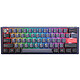 Ducky Channel One 3 Mini Cosmic Blue (Cherry MX Red) Top-of-the-range keyboard - ultra-compact 60% format - red mechanical switches (Cherry MX Red switches) - RGB backlighting - hot-swap switches - PBT keys - AZERTY, French