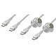 Cables USB-C a USB-C Belkin 2x Boost Charge Pro Flex trenzados de silicona (blanco) - 1 m Pack de 2 cables de carga y sincronización USB-C a USB-C de silicona trenzada de 1 m - Blanco