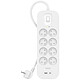 Belkin 8 socket surge protector with 1 USB-C and 1 USB-A port Lightning protection block with 8 mains sockets + 1 USB-C port + 1 USB-A port
