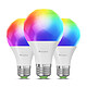 Nanoleaf Essentials Matter Smart Bulb A60 E27 x3 Lot de 3 Ampoules LED à couleurs changeantes compatibles Bluetooth et Matter over Thread - E27 - 8.5 Watts - 1100 Lumens - Équivalent 60 Watts - Google Assistant / Amazon Alexa