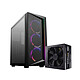 Cooler Master CMP510 + MWE Bronze 650W V2 Mid-tower case with tempered glass side window and ARGB LED front + 650W ATX 12V v2.52 power supply - 80PLUS Bronze