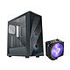 Cooler Master CMP520 + Cooler Master Hyper 212 RGB Black Edition Mid-tower case with tempered glass side window, mesh front panel and 3 ARGB LED fans + RGB LED CPU fan for Intel and AMD sockets