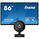 iiyama 86" LED - ProLite TE8614MIS-B1AG + UC CAM10PRO-1 Écran tactile multipoint 4K UHD - 16:9 - VA - 435 cd/m² - 4000:1 - 6.5 ms - 24/7 - HDMI/DisplayPort/USB-C - Wi-Fi/Bluetooth - HP 2 x 18 W - Noir + Webcam 4K UHD - Angle de vue 120° - 2 microphones