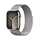 Apple Watch Series 9 GPS + Cellular Acier Inoxydable Argent Bracelet Milanais 45 mm Montre connectée 4G LTE - Acier Inoxydable - Étanche - GPS - Cardiofréquencemètre/ECG/SpO2/Température - Écran OLED Retina Always On - Wi-Fi 4 / Bluetooth 5.3 - watchOS 10 - Bracelet milanais 45 mm