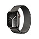 Apple Watch Series 9 GPS + Cellular Stainless Steel Graphite Milanese Loop 41 mm 4G LTE Smartwatch - Stainless Steel - Waterproof - GPS - Heart rate monitor/ECG/SpO2/Temperature - OLED Retina Always On display - Wi-Fi 4 / Bluetooth 5.3 - watchOS 10 - 41 mm Milanese Loop