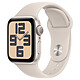 Apple Watch SE GPS (2023) Starlight Aluminium Bracelet Sport Band Starlight 40 mm - S/M Montre connectée - Aluminium - Étanche - GPS - Cardiofréquencemètre - Écran Retina - Wi-Fi 2.4 GHz / Bluetooth 5.3 - watchOS 10 - Bracelet 40 mm - Article jamais utilisé