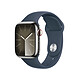 Apple Watch Series 9 GPS + Cellular Acier Inoxydable Argent Bracelet Sport Band Bleu M/L 41 mm Montre connectée 4G LTE - Acier Inoxydable - Étanche - GPS - Cardiofréquencemètre/ECG/SpO2/Température - Écran OLED Retina Always On - Wi-Fi 4 / Bluetooth 5.3 - watchOS 10 - Bracelet sport 41 mm