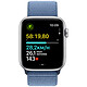 Nota Apple Watch SE GPS (2023) Bracciale Sport Loop in alluminio argento Sport Blu Inverno 44 mm