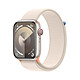 Apple Watch Series 9 GPS + Cellular Alluminio Stellar Light Fibbia Sport 45 mm Orologio connesso 4G LTE - Alluminio - Impermeabile - GPS - Cardiofrequenzimetro/ECG/SpO2/Temperatura - Display OLED Retina Always On - Wi-Fi 4 / Bluetooth 5.3 - watchOS 10 - Fibbia sportiva da 45 mm