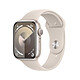 Apple Watch Series 9 GPS Aluminium Lumière Stellaire Bracelet Sport M/L 45 mm Montre connectée - Aluminium - Étanche - GPS - Cardiofréquencemètre/ECG/SpO2/Température - Écran OLED Retina Always On - Wi-Fi 4 / Bluetooth 5.3 - watchOS 10 - Bracelet sport 45 mm