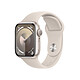 Apple Watch Series 9 GPS Aluminium Lumière Stellaire Sport Band M/L 41 mm Montre connectée - Aluminium - Étanche - GPS - Cardiofréquencemètre/ECG/SpO2/Température - Écran OLED Retina Always On - Wi-Fi 4 / Bluetooth 5.3 - watchOS 10 - Bracelet sport 41 mm
