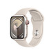Apple Watch Series 9 GPS + Cellular Correa deportiva de aluminio Stellar Light M/L 41 mm Reloj conectado 4G LTE - Aluminio - Resistente al agua - GPS - Pulsómetro/ECG/SpO2/Temperatura - Pantalla OLED Retina Always On - Wi-Fi 4 / Bluetooth 5.3 - watchOS 10 - Correa deportiva de 41 mm