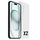 Akashi Verre Trempé Premium iPhone 15 Plus Lot de 2 films de protection d'écran en verre trempé pour Apple iPhone 15 Plus