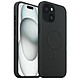Akashi Coque Silicone MagSafe Noir iPhone 15 Coque de protection en silicone toucher gomme compatible MagSafe pour Apple iPhone 15