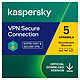 Kaspersky VPN Secure Connection - 5 estaciones de trabajo 1 año de licencia VPN - 1 año de licencia para 5 estaciones de trabajo (francés, Windows, MacOS, iOS, Android)