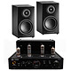Taga Harmony HTA-25B Black + Elara LN01 Black Triangle 2 x 25W tube amplifier - Bluetooth + 50W Bass-Reflex compact bookshelf speaker (pair)