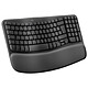 Logitech Wave Keys Ergonomic wireless keyboard - Bluetooth/Logi Bolt USB - padded palm rest - QWERTY, French