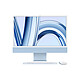 Apple iMac M3 (2023) 24" 8 Go 256 Go Bleu (MQRC3FN/A) Magic Keyboard Puce Apple M3 (GPU 8 coeurs) 8 Go SSD 256 Go Ecran Retina 4.5K 24" Wi-Fi 6E/Bluetooth Thunderbolt/USB 4 Webcam macOS Sonoma
