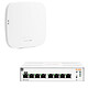 Aruba Instant On AP12 (R2X01A) + Aruba Instant On 1830 8G (JL810A) Wi-Fi AC1600 indoor access point + 8-port 10/100/1000 Mbps manageable switch