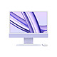 Apple iMac M3 (2023) 24" 24GB 2TB Morado (Z19P-FR-24GB-2TB-MKPN) . Teclado mágico con Touch ID y teclado numérico Chip Apple M3 (GPU de 10 núcleos) 24 GB SSD 2 TB Pantalla Retina 4,5K 24" Wi-Fi 6E/Bluetooth Thunderbolt/USB 4 Gigabit Ethernet USB-C 3.1 Webcam macOS Sonoma .