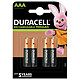 Duracell Recharge Ultra AAA 900 mAh (par 4) Pack de 4 piles rechargeables AAA 900 mAh