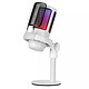 Mars Gaming MMIC-SE (Blanc) Microphone pour gamer - USB - condensateur cardioïde professionnel - rétroéclairage RGB Flow - monture antichoc et filtre anti-pop